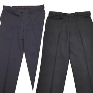 Set of 2 NWT Savane Mens Straight Fit Comfort Waist‎ Dress Pants 36x29 No Iron
